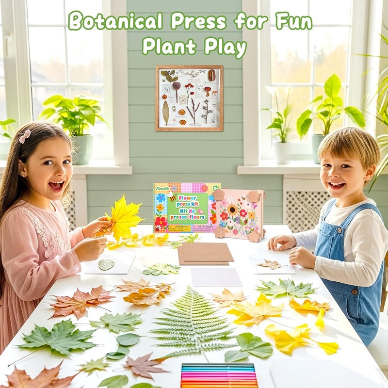 Aboofx Creativity Flower Press Kit for Kids | Educational Arts & Crafts Pressed Flower Art Kit for DIY Frame, Bookmarks & Cards | Small Botanical Class Project Nature Gift for Girls & Boys Ages 5+ - Image 2